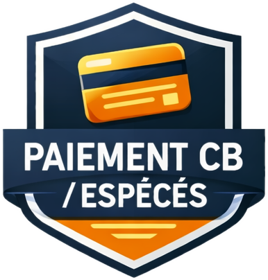 CB ou espèces ou virement